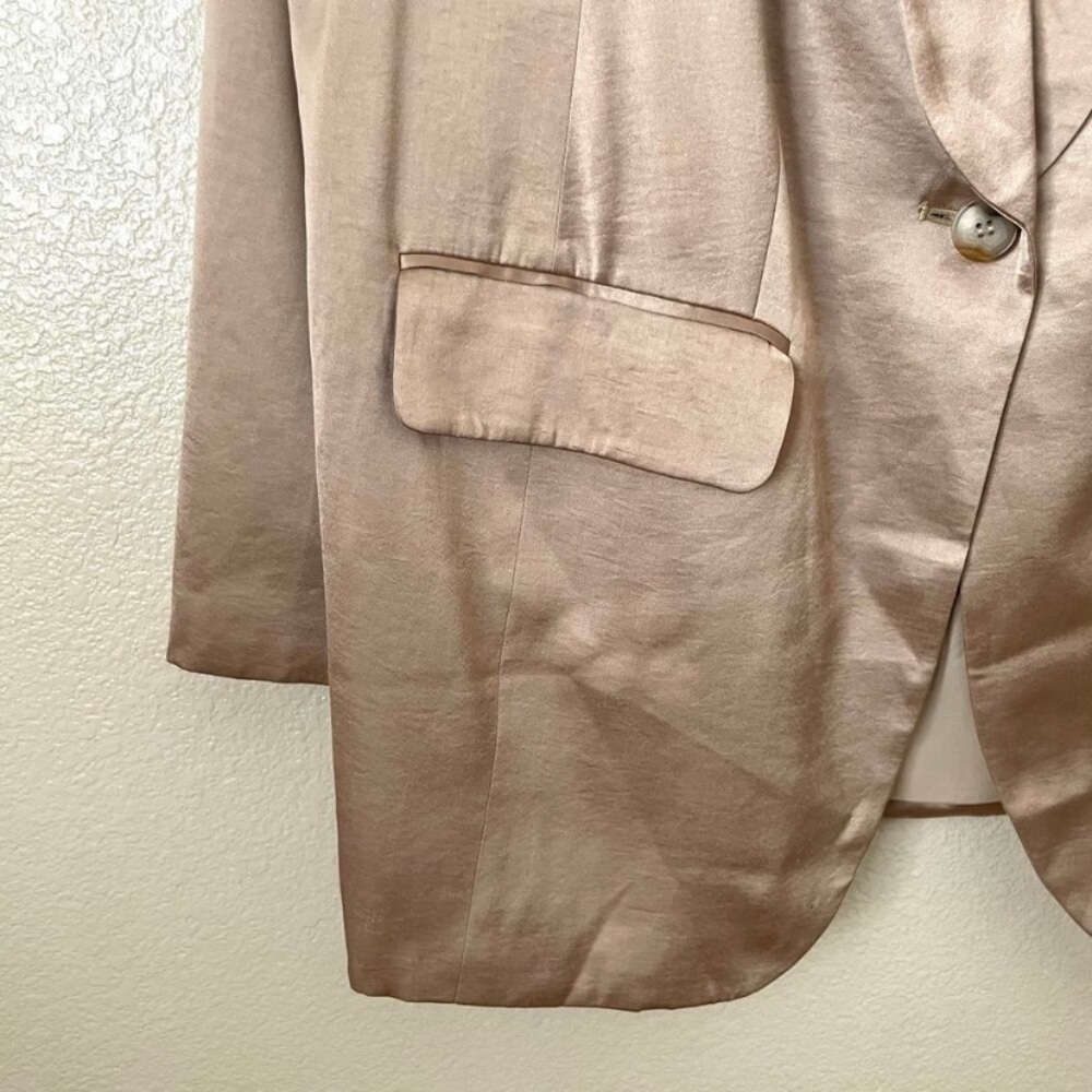 Madewell women’s BlazerTaupe Gold Satin Shawl‎ Collar  Zise 16W NEW - Picture 13 of 16